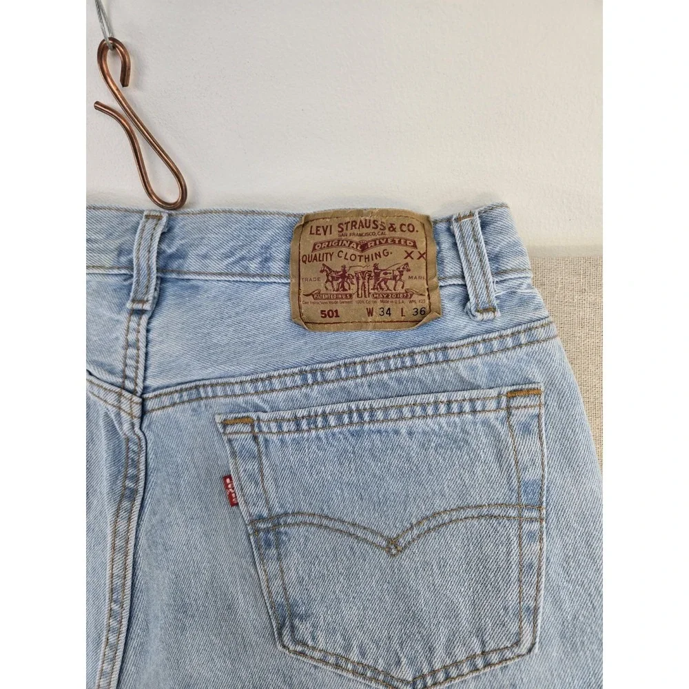 VTG Levi's 501 Jeans Mens 34x36 Tall Fits 32x35